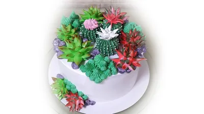 Plants vs Zombies двухъярусный Торт Кактус в горшке. | Пикабу