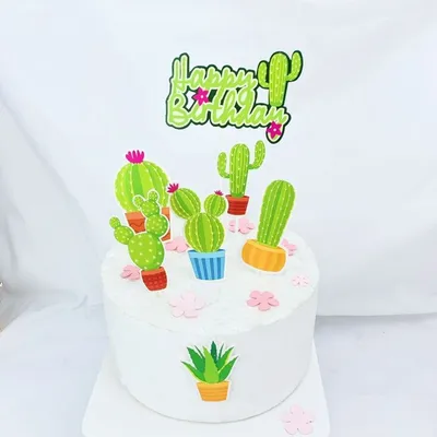 Кактус торт комплект экстракласса детская Мексика Кактус фестиваль Декор  кекса динозавр вечерние и надписью «Wild One» День рождения вечерние десерт  украшения | AliExpress