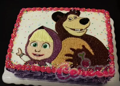 Торт маша и медведь из крема фотографии