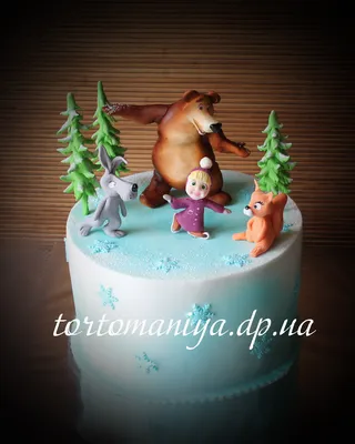 Фон с изображением торта Маша и Медведь - создайте атмосферу праздника
