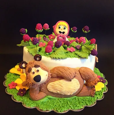 Скачать картинку торта Маша и Медведь - формат jpg для быстрой загрузки