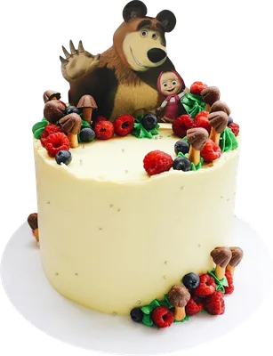 Стильная фотография торта Маша и Медведь для печати