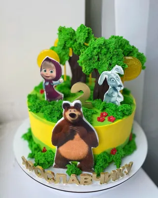 Фото торта Маша и Медведь для печати в хорошем качестве