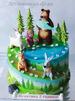 Фотография торта Маша и Медведь с возможностью загрузки в формате png
