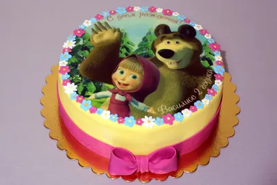 Уникальное изображение торта Маша и Медведь для дизайна в формате jpg