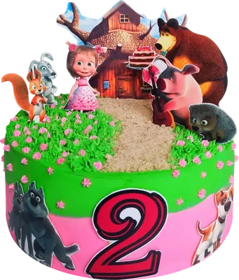 Уникальное изображение торта Маша и Медведь в формате png для скачивания