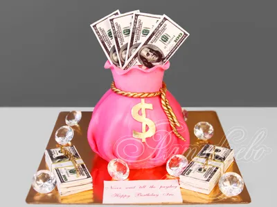 Торт мешок с деньгами: фон для презентаций и объявлений