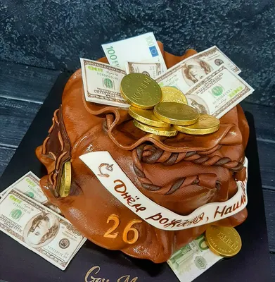 Торт мешок с деньгами: фото для статьи или новостной публикации