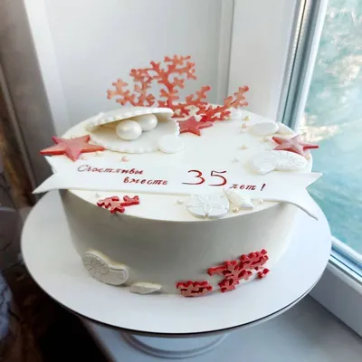 Торт на 35 лет свадьбы №115431 заказать с доставкой