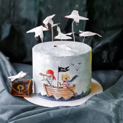ТОРТЫ НА ЗАКАЗ МОСКВА on Instagram: “А вот и наш!!! Точнее Тортик для моего  сына! Утренник и последующая вечеринка в стиле пират… | Nautical cake, Snow  globes, Cake