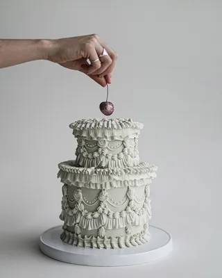 Свадебный торт с обручальными кольцами/003 – купить с доставкой в Москве •  Teabakery