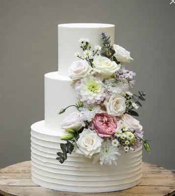 Торт “Свадебный стильный трехъярусный классический” Арт. 01257 | Торты на  заказ в Новосибирске \"ElCremo\"
