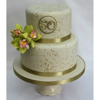 Фотография торта на золотую свадьбу в высоком разрешении (jpg)