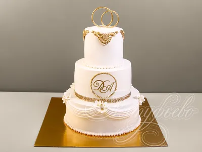 Изысканный торт на золотую свадьбу: бесплатное скачивание (png)
