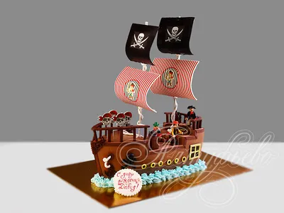 Детский торт Пиратский корабль - Кондитерская мастерская Комарист: фото,  цена, купить, доставка