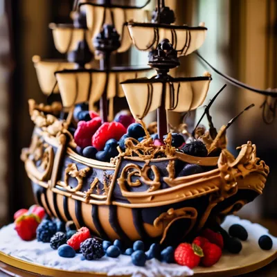 Кондитерская - Пиратский корабль, старая карта, костыль и... сундук  мертвеца!🙀🤪 Шоколадно-вишневый торт десятилетнего пирата🤣🤗💗  #svit_lasoshiv#cake#cakes#dessert #food#foodfoto#love#jammy#onthetable  #kherson #khersoninsta #khersongramm #тортхерсон ...