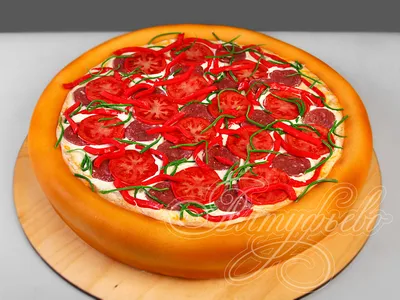 Торт на 14 лет 23026221 круглый в виде пиццы стоимостью 6 700 рублей - торты  на заказ ПРЕМИУМ-класса от КП «Алтуфьево»