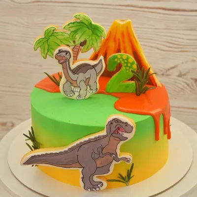 Торт поезд динозавров фото фотографии