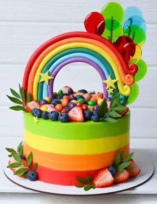 Торт Радуга | Торт, Радужный торт, Сумасшедшие торты
