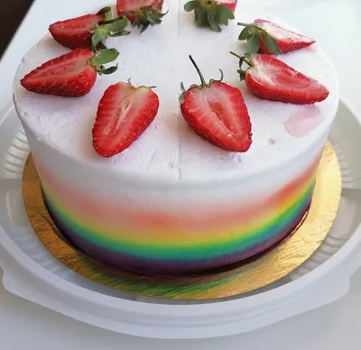 [42+] Торт радуга фото