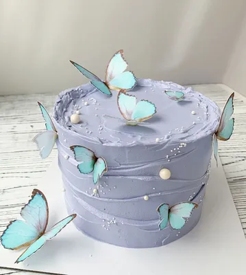 Торт с нежно-голубыми бабочками🦋😍 | Торт в виде лягушки, Тематические  торты, Торт