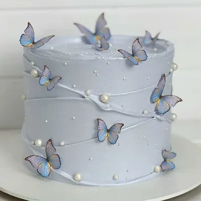 Торт с цветами и бабочками - 85 фото
