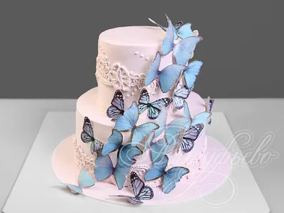 Торт с бабочками на 30 лет 1407520 стоимостью 7 550 рублей - торты на заказ  ПРЕМИУМ-класса от КП «Алтуфьево»