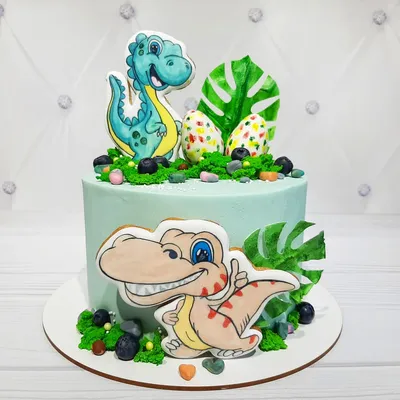 Торт с динозаврами (7) - купить на заказ с фото в Москве