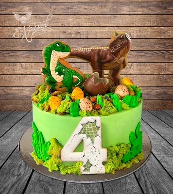 Фото торта с динозаврами в png
