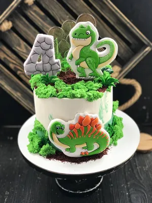 Скачать изображение торта с динозаврами в webp