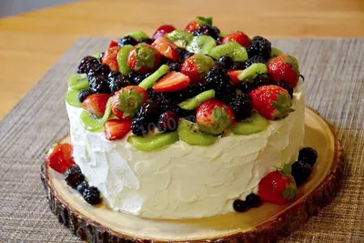 Вкусный торт с фруктами на скачивание