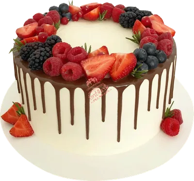 Красивый торт с ягодами сверху
