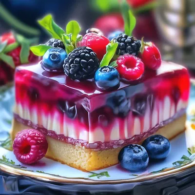 Завораживающий торт с ягодами на верхушке