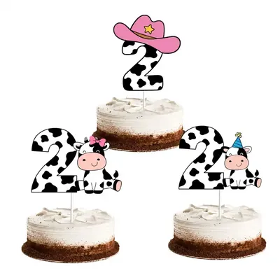 Хэппи ферма розовая корова дерево торт топперы для детского дня рождения  торт Детский день вечеринки детское шоу товары милые подарки | AliExpress