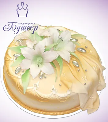 Свадебный торт Свадебный с лилиями 9 кг на заказ в Москве - Торты и  пирожные на заказ