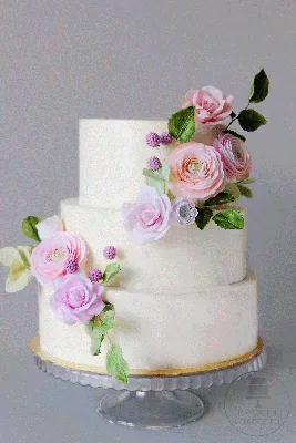 Торт с ромашками из мастики на красочном фото