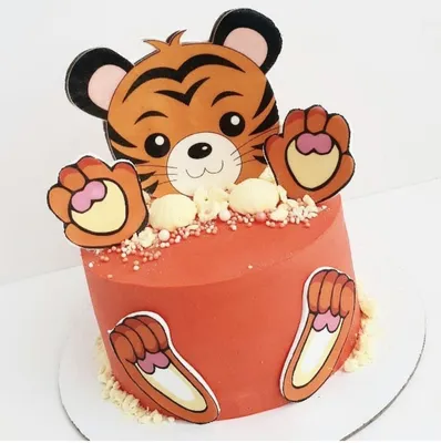 Картинка торта с тигром - необычные декорации для стола