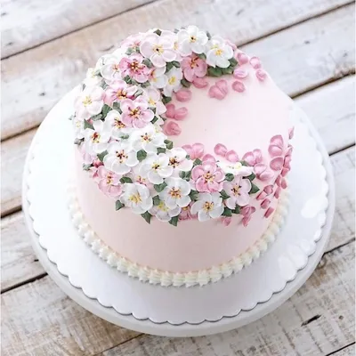 Изображение Торт с цветами из крема в png формате: выберите размер