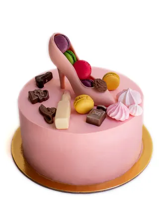 Красный торт с туфелькой для девушки | Desserts, Cake, Food