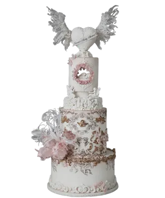 Свадебный торт с кольцами и цветами (На Заказ) Купить С Доставкой В Москве!