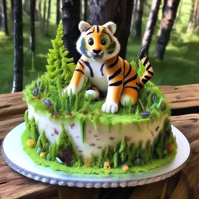 Торт Тигр для мужчины на день рождения заказать с доставкой в СПб на дом