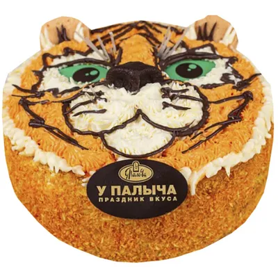 Торт с головой тигра на боку торта — на заказ по цене 950 рублей кг |  Кондитерская Мамишка Москва