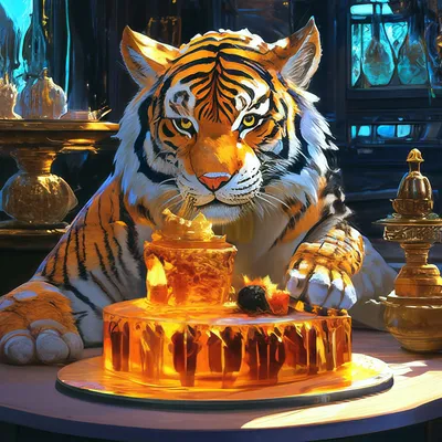 Торт с тигром короной и биткоинами 14122422 стоимостью 7 300 рублей - торты  на заказ ПРЕМИУМ-класса от КП «Алтуфьево»