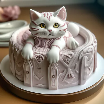 Торт в виде Кошки №17 | Заказать торт недорого в кондитерской Wow-tort