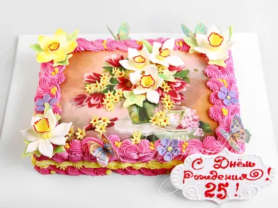 Фото, отображающее вкусный весенний торт