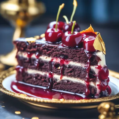 Торт Вишня в шоколаде в разрезе с…» — создано в Шедевруме
