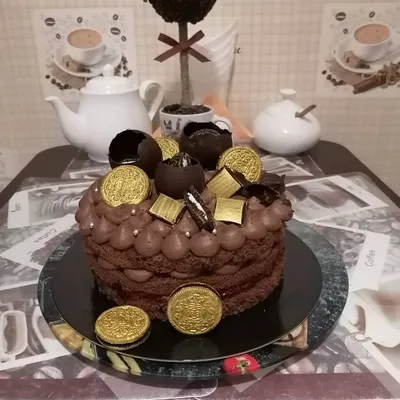 Сливочная Птичка от Палыча Вишня с шоколадом торт 600 г от Палыча с  доставкой на дом