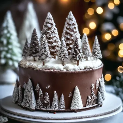 Праздничный шоколадный торт Зима, с …» — создано в Шедевруме