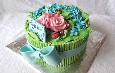 Торт для мамы на юбилей 14052922 стоимостью 10 800 рублей - торты на заказ  ПРЕМИУМ-класса от КП «Алтуфьево»