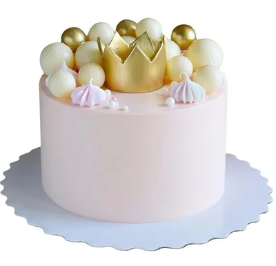 Торт двухъярусный с шариками и цветами без мастики на заказ от фабрики  Караваево